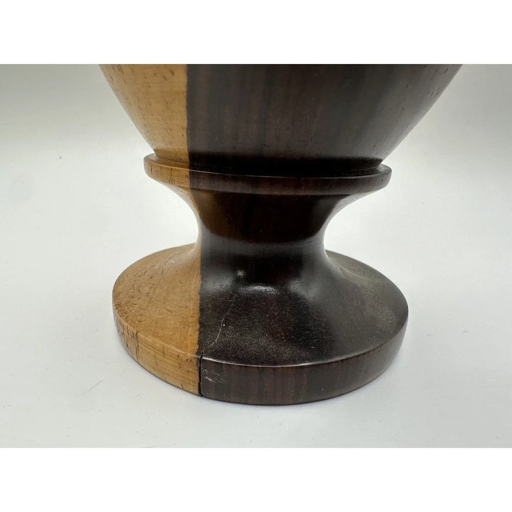 Vintage Multitone Solid Wood Hand Crafted Turned Footed‎ Bud Vase 6
